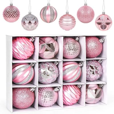 Kerstballen Onbreekbaar - 12 Stuks - Luxe Kerstversiering - Decoratieve Ornamenten - Unieke Ontwerpen - Eenvoudig Op te Hangen - Kerstdecoratie