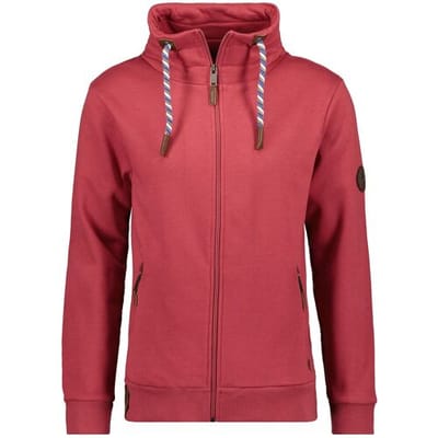 Ragman Vest High Neck Drawstring Sweat Cardigan Zip Vintage Red / male