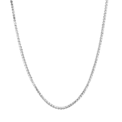 Ketting met diamantjes - Michelle Bijoux - Kerst ketting - Kerst collectie - Ketting voor kerst - 40 + 5 cm - Stainless Steel - Zilveren ketting - Zilver - Ketting met diamantjes - Kerst - Kerst sieraden - Sinterklaas - Valentijn