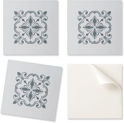 Vinyl wandtegels met afbeelding voor de hal, plantenpatroon met ornamenten, 20x20x20 cm