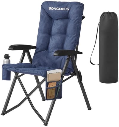 Opvouwbare campingstoel met verstelbare rugleuning (95°-150°) - 70 x 59,5 x 110 cm - Blauw