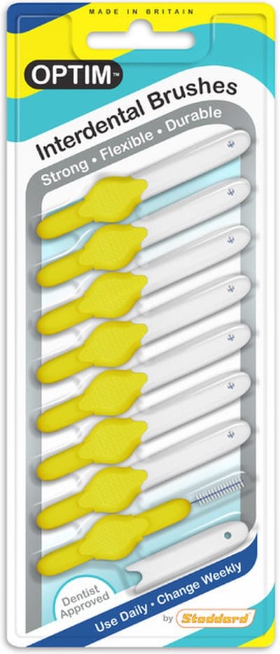 Stoddard Optim interdentale borsteltjes | interdentale ragers GEEL, 0,7 MM (8 stuks in verpakking)