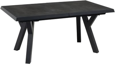 Murcia zwart uitrektafel exclusive 163/203x93cm - matt antraciet