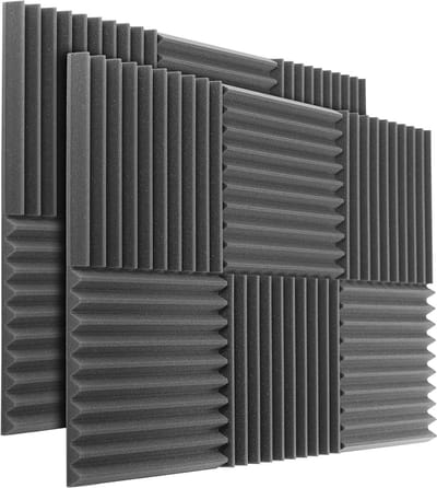 Akoestisch schuim paneel 28 stuks 30 x 30 x 3 cm ongecomprimeerd