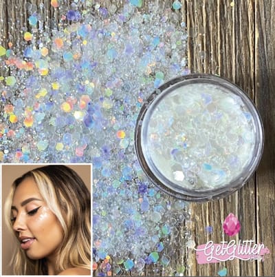 GetGlitterBaby® - Biologische / Biologisch afbreekbare Zilveren Chunky Festival Glitters voor Lichaam en Gezicht / Biodegradable Face Body Jewels - Diamond / Zilver