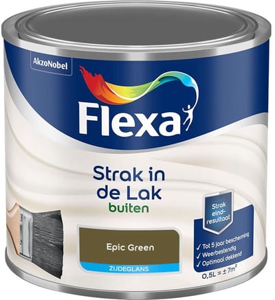 Flexa - Strak In De Lak Buitenlak Zijdeglans - Epic Green - Mengverf - 500 Ml
