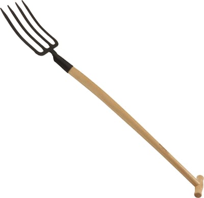 Sirocco - Spitvork - Tuinvork – Mestvork – Stalvork – Bladvork - Hooivork - 4 tanden - Handgesmede - Beukenhout (85 cm) - Tuingereedschap