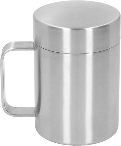 Isolerende RVS Koffiemok met Deksel en Handvat - Dubbelwandige Reismok voor Koffie, Thee en Camping (400ML)