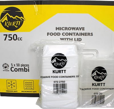KURTT 100 stuks, 750ml Meal prep bakjes, Maaltijdbakjes, 1-voudig, magnetronbakjes, vershoudbakje, herbruikbaar plastic bakje - magnetronbestendig, vaatwasmachinebestendig en herbruikbaar, klik dekselsluiting, BPA-vrij