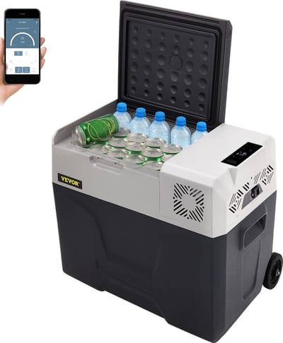 VEVOR Auto Koelkast Compressor, 50L 220V Auto Koelkast Mini, 22,4 x 14,5 x 21,2 inch Mini Koelkast, met Efficiënte Koeling, Scherm met Digitale Bedieningspaneel, Ideaal voor Gebruik Binnen en Buiten