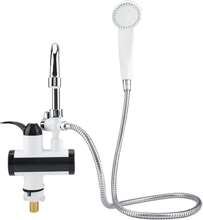 Temperatuurweergave verwarmingskraan, warm- en koudwaterdispenser, 360 graden rotatie douchekop badkamer - Eenvoudig warm water tap - EU-stekker.