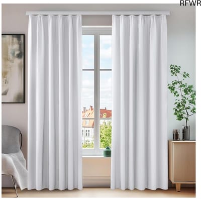 RFWR® 2 Stuks Ondoorzichtige Deurgordijnen voor Keuken en Woonkamer - Thermisch en Verduisterend Roestvrij Grijs 140 x 175 cm