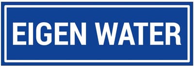 Eigen water bord | gecoat dibond materiaal | 21 x 7 cm