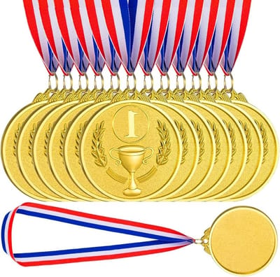 12 Stuks Gouden Medailles voor Kinderen, Feestelijke Medailles, Sportmedailles, Verjaardagsmedailles