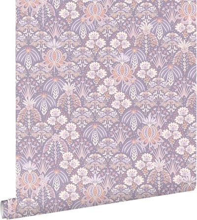 ESTAhome behang vintage bloemen in art nouveau stijl lila paars - 50 x 900 cm - 130970