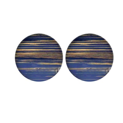 Clip oorbellen- Blauw- goud- 2 cm-Charme Bijoux