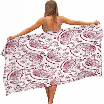 Serviette de Plage en Microfibre Éléphant Portable Séchage Rapide Sable Extérieur Voyage Couverture de Bain Fine Tapis de Yoga Décoration Intérieure Femmes Hommes 50x100cm(20x40in)