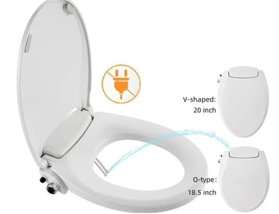Milova Toiletbril met bidet - V shape - Niet elektrisch - Hygiëne - Waterdruk aanpasbaar - Sproeier - Toiletaccessoires