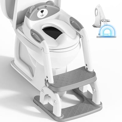 Kindvriendelijke WC-bril met trap – Verstelbare 2-in-1 Toilettrainer voor Jongens en Meisjes