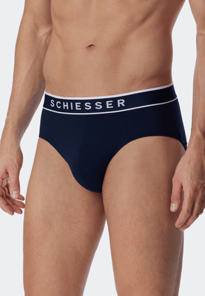 Rio-slips, set van 3, geweven elastische tailleband, donkerblauw - 95/5 6