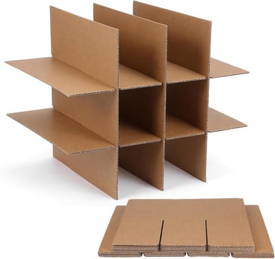 Verhuisdoos Verdelers - Doos Inzetstukken - Veilig Verpakken - Verstelbare Vakken - 5 Stuks - Beige