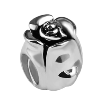 Quiges - 925 - Zilveren - Bedels -Sterling zilver - Beads - Roos Kraal Charm - Geschikt – voor - alle bekende merken - Armband Z515