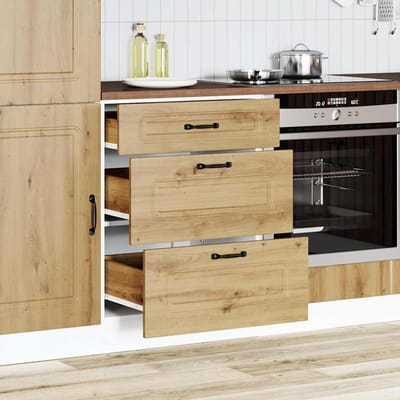 vidaXL - Onderkast - Kalmar - bewerkt - hout - artisanaal - eikenkleur