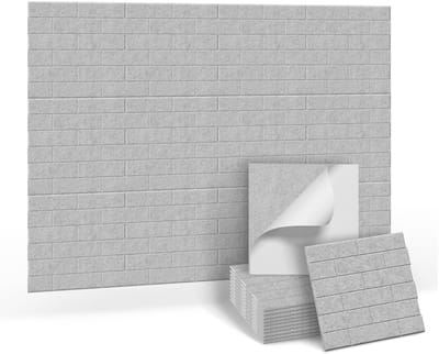 Akoestische Panelen 12 Stuks 30x30 cm – Zelfklevende Geluidsabsorberende Wandpanelen – Polyester Vilt 0,9 cm – Voor Studio, Kantoor, Gaming Room en Thuisbioscoop – Lichtgrijs