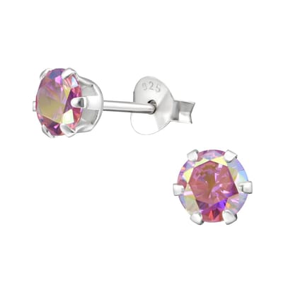 Amanto Oorbellen Elka Pink AB - 925 Zilver E-coating - ∅5mm