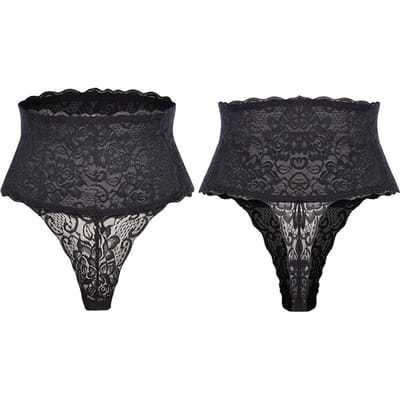 Dames Sexy Kant String Miss Moly Hoge Taille Feest Ondergoed Buikcontrole Slankere Slipjes Nieuwe Onzichtbare Shaper Slipje Cincher XL gray