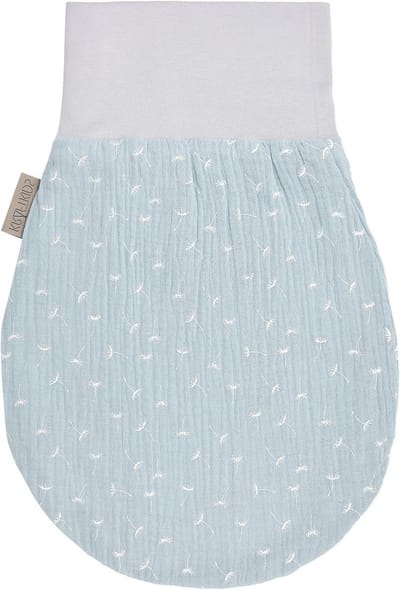 Baby trappelzak - Voetenzak baby - Warm en comfortabel - Handgemaakt in EU - 34 cm - Mint paardenbloemen