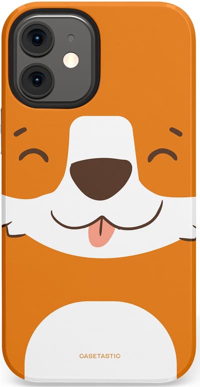 Casetastic hoesje geschikt voor Apple iPhone 12 Mini - Dubbellaagse bescherming - Knuffelkopjes vos - Fashion Case - Oranje Wit