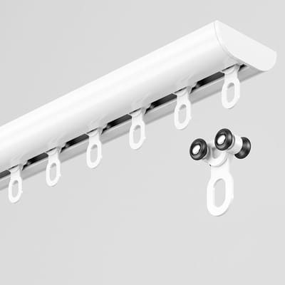Gordijnrail Systeem - Railsysteem Gordijn Plafondrail - Ruimte Verdelen - Ultradun Aluminium - 4M - Wit