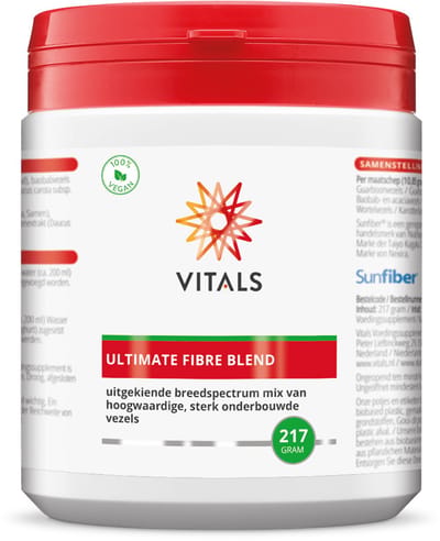 Vitals Ultimate Fibre Blend - 217 gram poeder - biotica. Dagelijkse aanvulling van voedingsvezels.