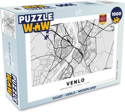 Puzzel Kaart - Venlo - Nederland - Legpuzzel - Puzzel 1000 stukjes volwassenen