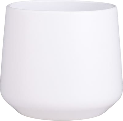Mica Decorations Bloempot/plantenpot - mat wit - H18/D21 cm - keramiek - voor kamerplant