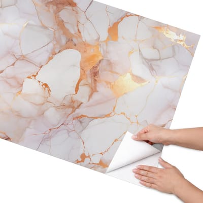 Coloray Meubel Wrap Folie - Romig Meubelfolie - 75x150 cm - Decoratiefolie Inspiratie voor marmer - Meubel Wrap Folie - Modern Meubelfolie - Plakfolie Meubels - Keuken decoratie - Abstractie