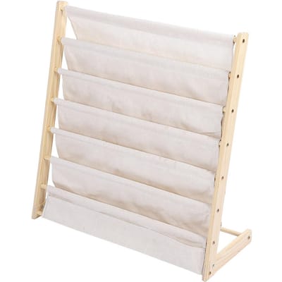 Étagère à livres sur pied pour enfants en bois Support de lecture pour bébé Étagère de rangement Bibliothèque simple Meuble white