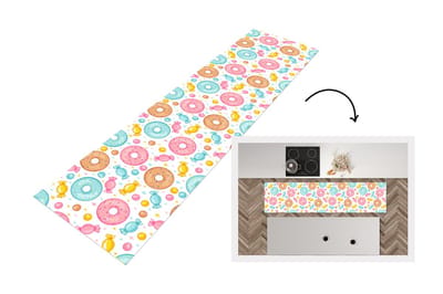 Keukenloper - Loper keuken - Snoep - Donuts - Patronen - 200x50 cm - Keukenloper vinyl