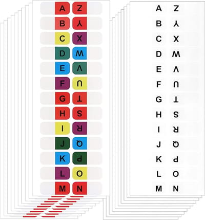 520 Stuks A-Z Index Tabs, Zelfklevende Kleurige Lettertabs voor Notities, Organiseren en Labelen van Documenten, Notebooks en Textbooks