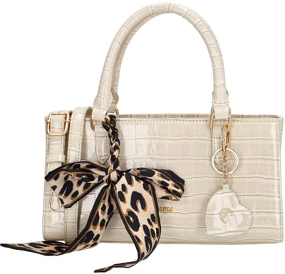 Charm London Knightsbridge Handtas - Schoudertas - Crossbody - Lak - Croco - Beige