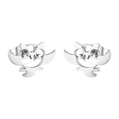 Fako Bijoux® - Oorbellen - Steker - RVS - Stainless Steel - Uiltje