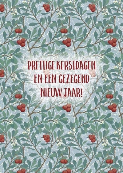 Kerstkaart 'Prettige kerstdagen - besjes' 12 stuks met envelop