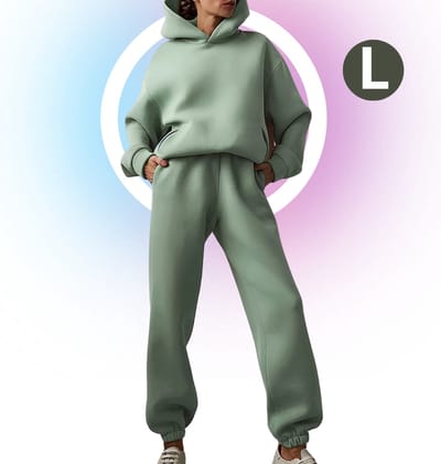 Livano Joggingpak Dames - Huispak - Trainingspak - Volwassenen - Capuchon - Jogging Pak - Joggingspak - Licht Groen - Maat L