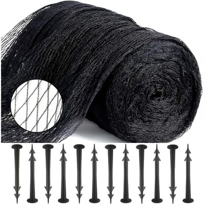 Dailygoods- Vijvernet Fijnmazig - Vogelbeschermingsnet - Afdeknet - Bladnet - Kattennet - 12 Grondharingen - 2x5 Meter - Beschermnet