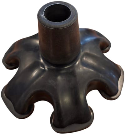Premis - Veiligheids Rubberdop - flexdop - Voor wandelstokken/kruk met een diameter van 19mm - Incl. Metalsilencer - Zwart