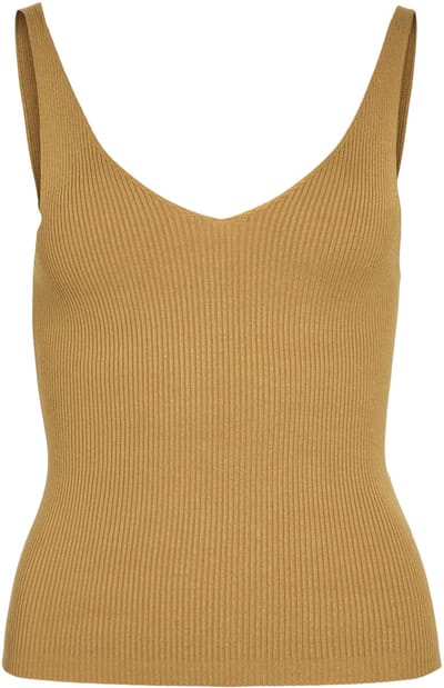 VILA - VIWENNIE V-NECK RIB KNIT S/L TOP - NOOS - Dames - Tank tops
