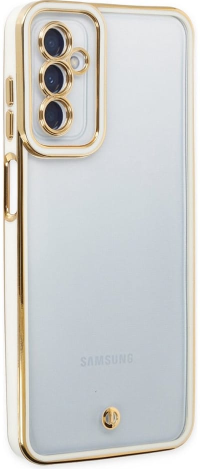 Back Cover Geschikt voor: Samsung Galaxy A55 - Hoesje Transparant en Wit Achterkantje