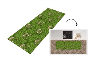 Keukenloper - Loper keuken - Palmblad - Patronen - Jungle - Tropisch - 150x50 cm - Keukenloper vinyl