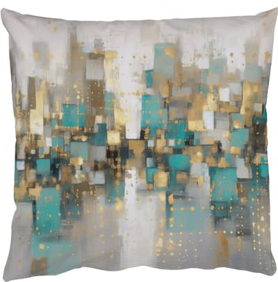 Sierkussens - Kussentjes Woonkamer - 50x50 cm - Abstract - Blokken - Goud - Skyline